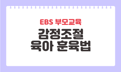 [EBS 부모교육] 감정조절 육아 훈육법